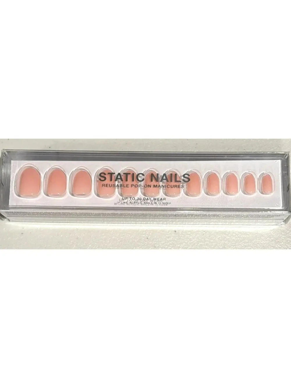 30 Day Wear Reusable Nails Press On Glue Like Acrylic Nude Pink New